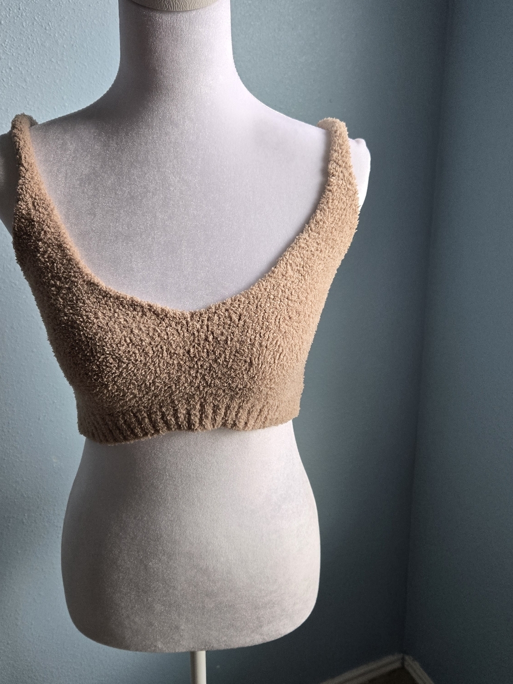 Resa Teddy Knit Bralette in Camel
